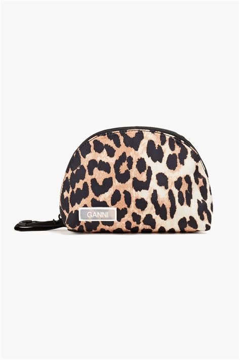 ganni leopard print makeup bag.